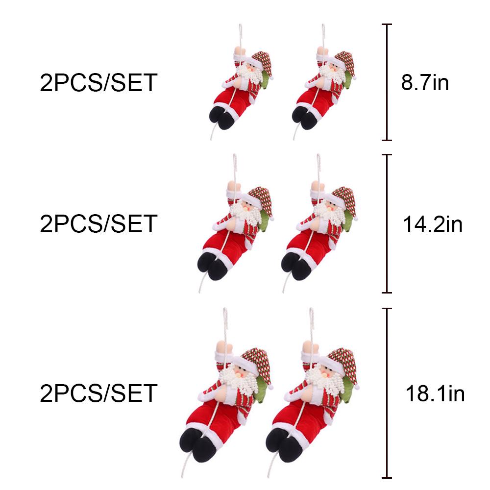 2 PCs Christmas Santa Claus Climbing Rope Hanging Decoration