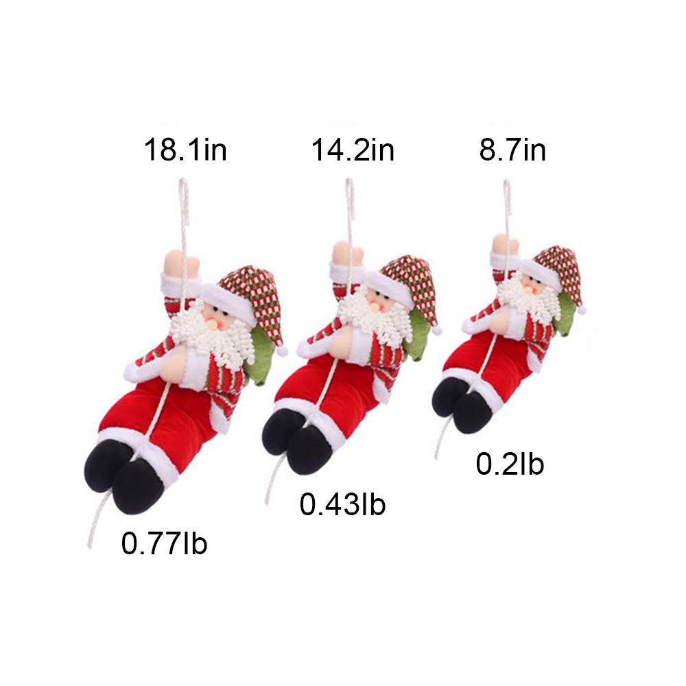 2 PCs Christmas Santa Claus Climbing Rope Hanging Decoration