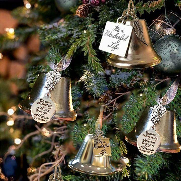 Christmas Ornaments Angel Wings Bell--Memorial Xmas Gift