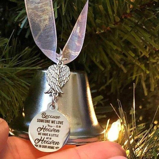 Christmas Ornaments Angel Wings Bell--Memorial Xmas Gift